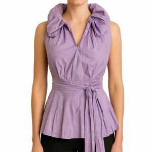 Cartise Purple Puff Collar Top